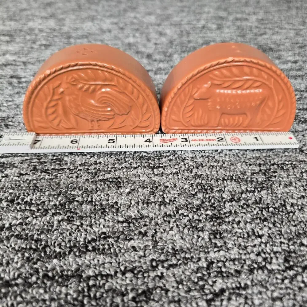 Vtg Avon Terracotta Kitchenware Collection Butter Dish Salt & Pepper Shaker Set